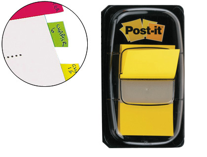 50 banderitas señalizadoras Post-it 680-5 25,4x43,1mm. amarillas